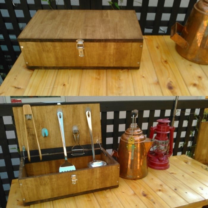 調理器具BOXを開く前と後の比較