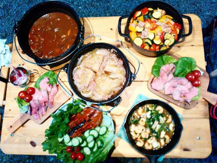 キャンプで作ったたくさんの料理