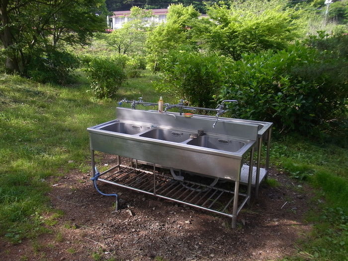 精進湖キャンピングコテージの炊事場