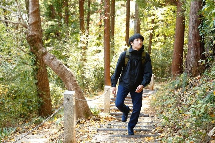 紅葉シーズンのトレッキングの様子