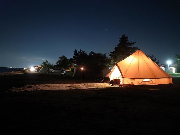 青柳浜キャンプ場 夜の風景