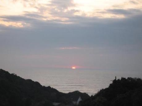 ワイルドキッズ岬オートキャンプ場の海と夕日