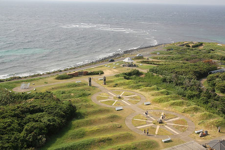 角島灯台公園 上空からの様子