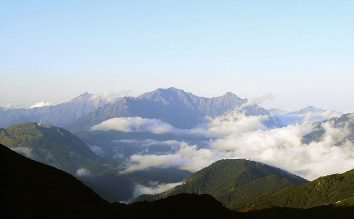北アルプス山頂から見える景色