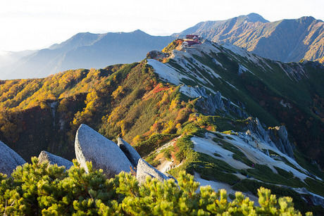 燕岳山頂付近の景色
