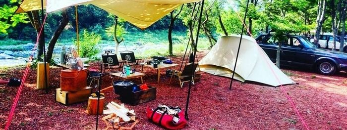 長瀞オートキャンプ場でのキャンプの様子