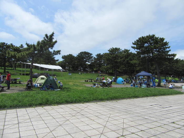 横浜海の公園バーベキュー場のバーベキューサイト