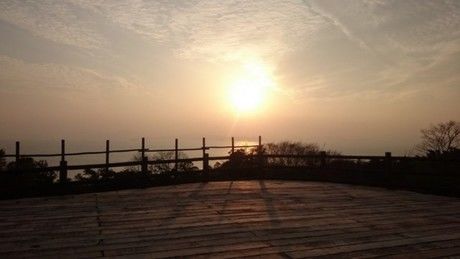 竜王山公園オートキャンプ場の夕日
