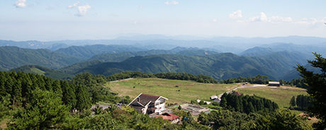 らかん高原オートキャンプ場 上空からの様子