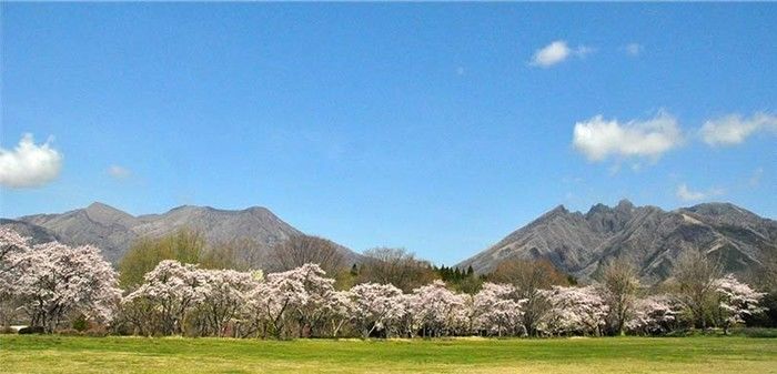 休暇村 南阿蘇からの阿蘇山の風景