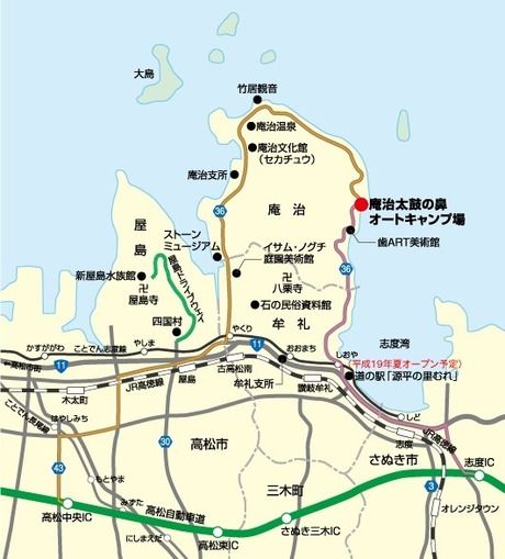 太鼓の鼻オートキャンプ場のマップ