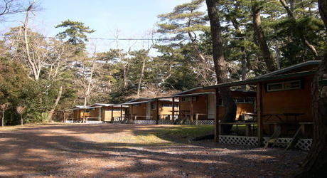 大洗キャンプ場の並んでいるコテージ