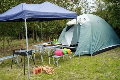 休暇村 讃岐五色台でのキャンプの様子