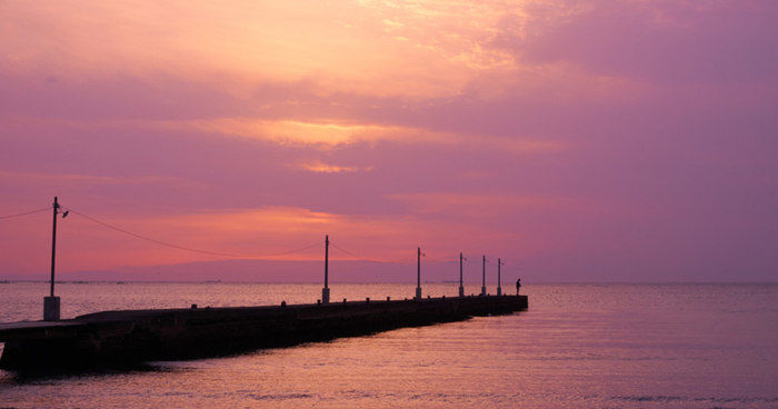 夕焼けの海