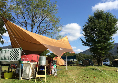 休暇村蒜山高原キャンプ場でのキャンプの様子