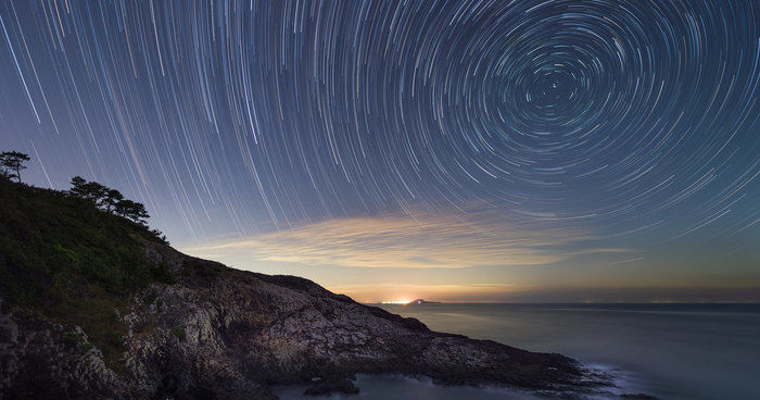 星空と海