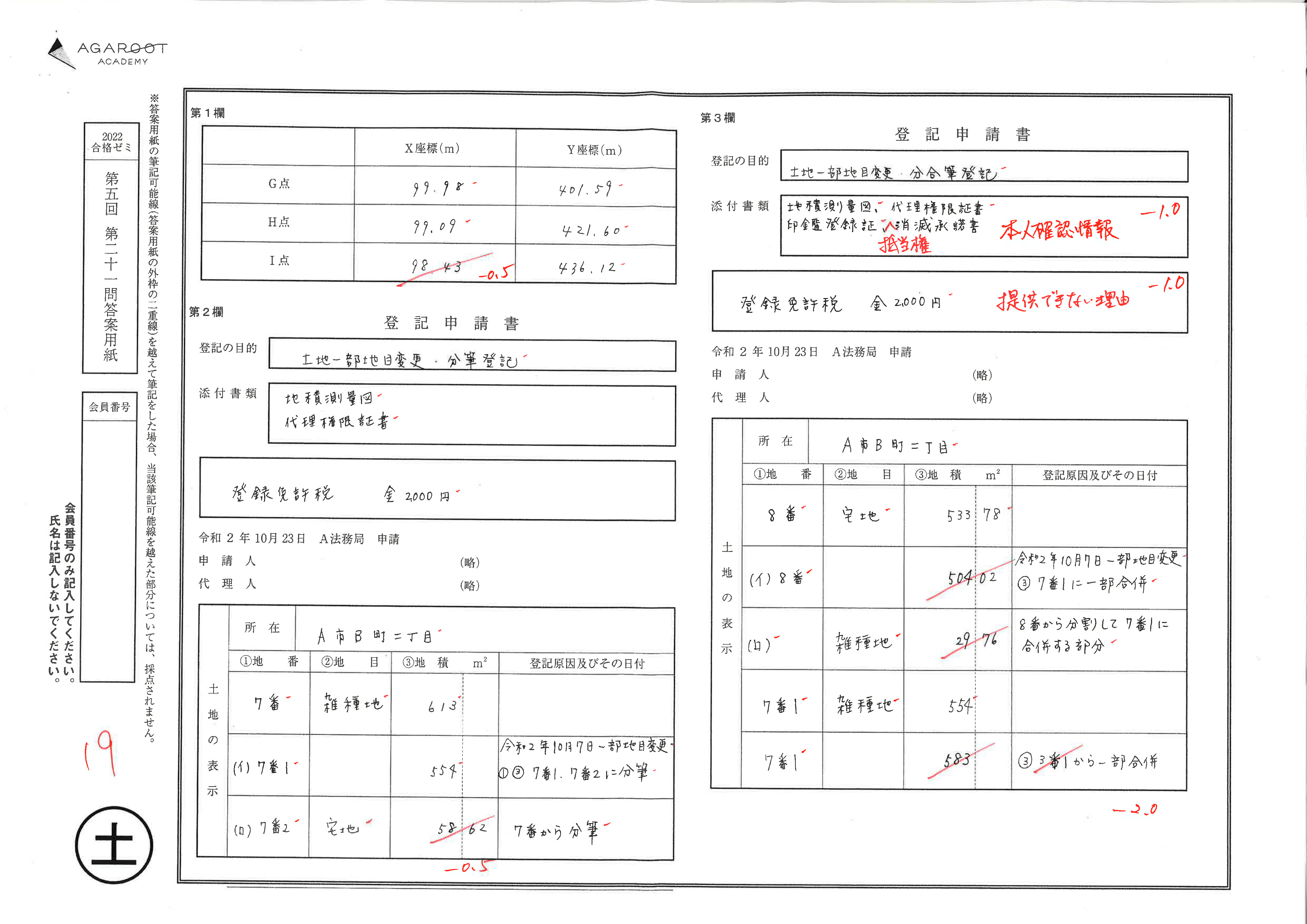 土地家屋調査士試験】2022年合格目標｜中上級総合カリキュラム
