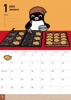 Suica's Penguin壁かけカレンダー2025 (オレンジページ) - さか