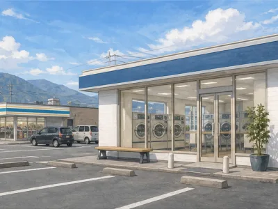 山梨県・コンビニ敷地内にコインランドリー店舗あり・好立地