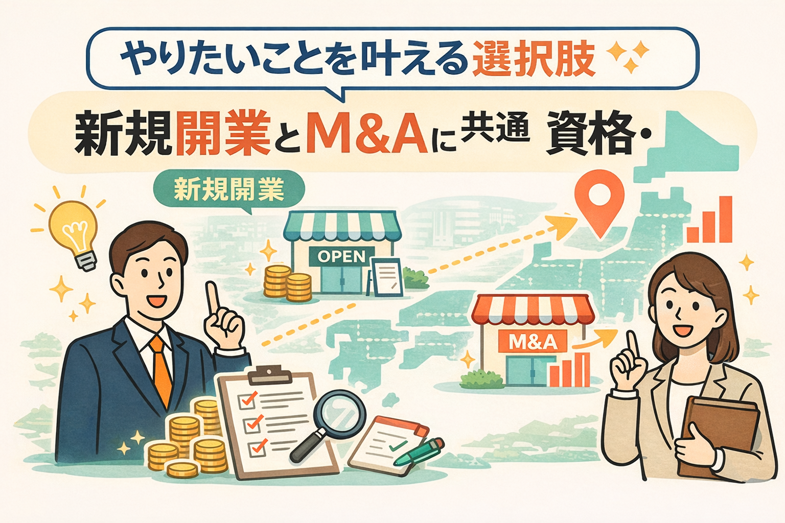 やりたいことを叶える選択肢｜新規開業とM&Aに共通する資格・許認可の話