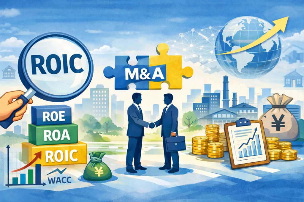 ROICとは？ROE・ROAとの違いを計算例で解説｜逆ツリーとM&A