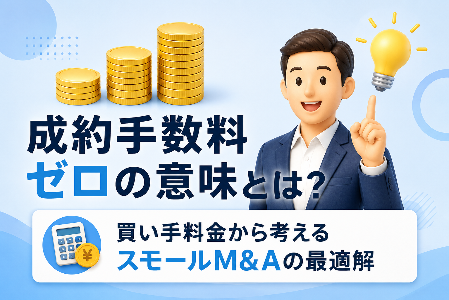 成約手数料ゼロの意味とは？買い手料金から考えるスモールM&Aの最適解
