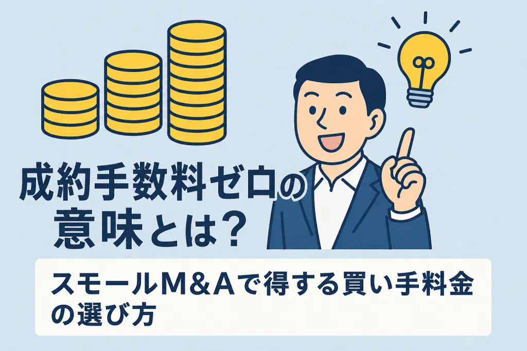 成約手数料ゼロの意味とは？スモールM&Aで得する買い手料金の選び方
