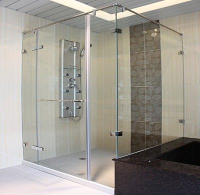 冠智藝術玻璃 - 無框式乾濕分離淋浴間 L型