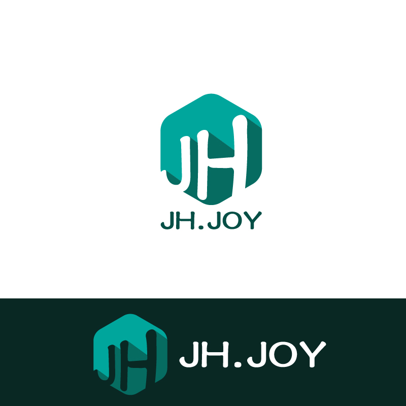這張照片是一個商標，包含了「JH.JOY」的字樣和一個藍綠色的六邊形，六邊形內有兩個白色的字母「JH」。