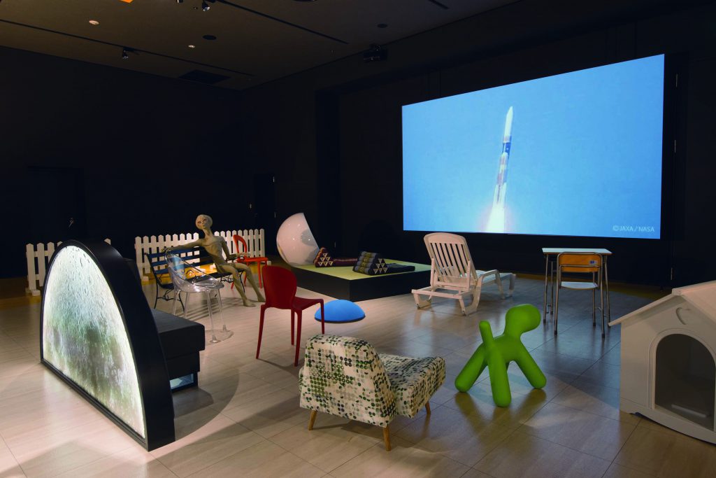 映像を眺めながらくつろげる「眺めルーム」/宇宙ミュージアムTeNQ(テンキュー)(東京都/文京区)