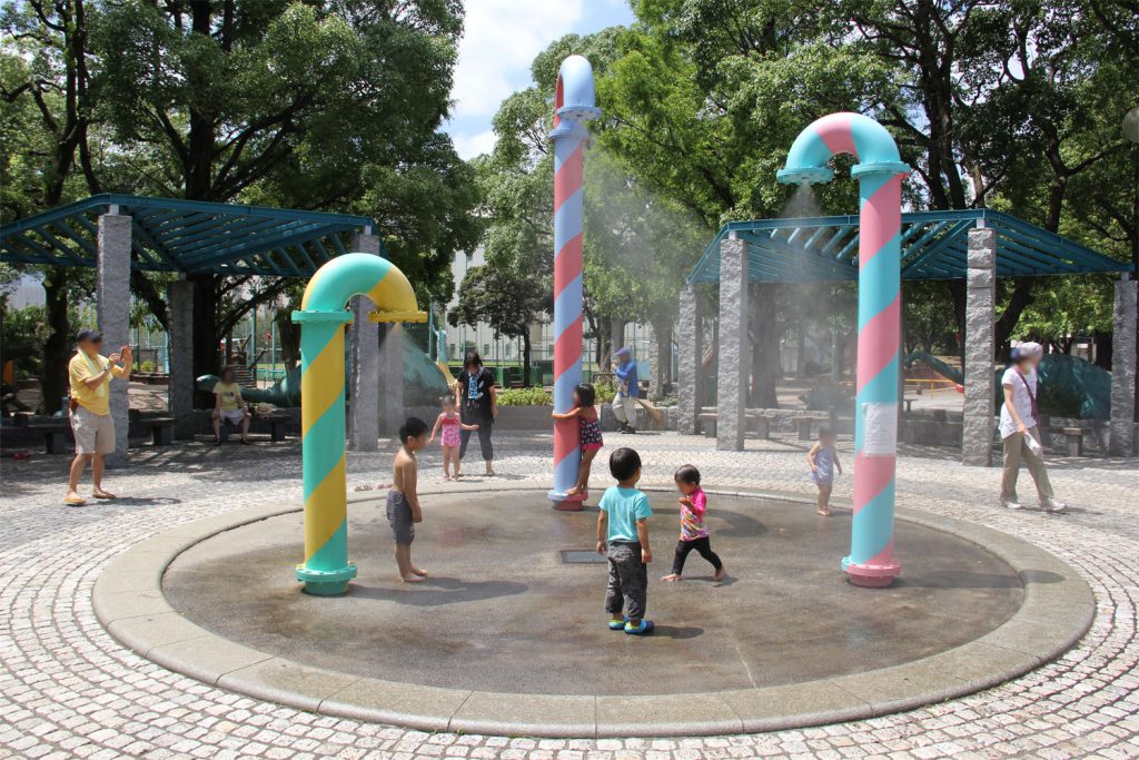 人気スポットの「水のモニュメント」/子供の森公園(東京都/品川区)