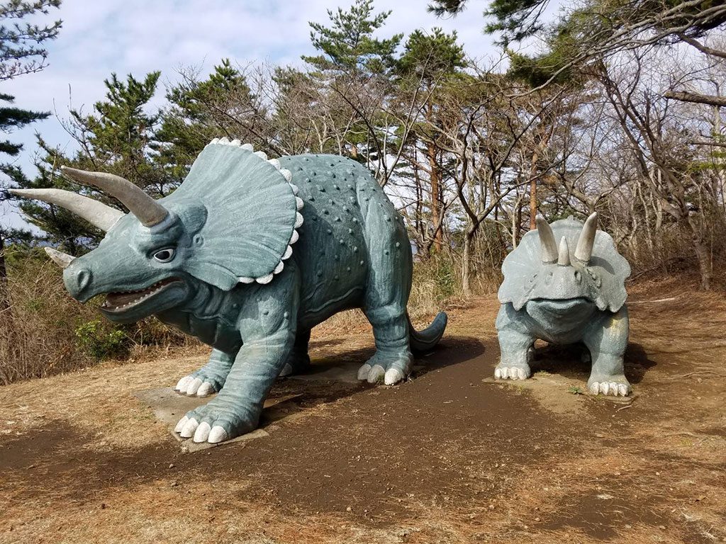 トリケラトプスの復元模型/小室山公園(静岡県/伊東市)