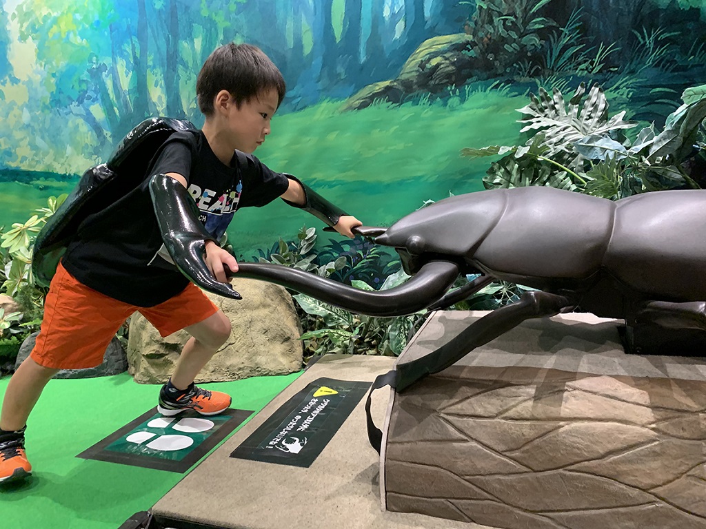 クワガタと力比べ!「ハッケヨーイ!クワガタ!」/変身!昆虫スゴわざ展2019