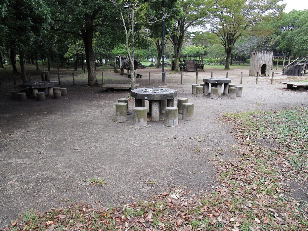バーベキュー広場とアスレチック遊具/庄和総合公園(埼玉県/春日部市)