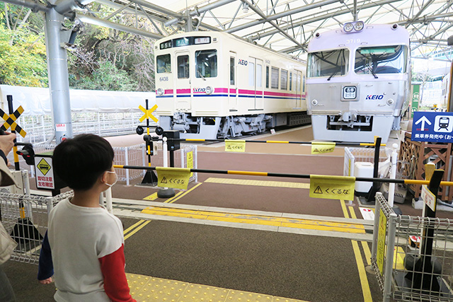 京王線6000系(左)と井の頭線3000系(右)/京王れーるランド(東京都/日野市)