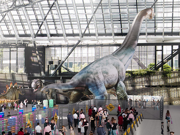 プラキオサウルスの超大型リアルバルーン/『ディノアライブの恐竜たち展』(東京都/新宿区)