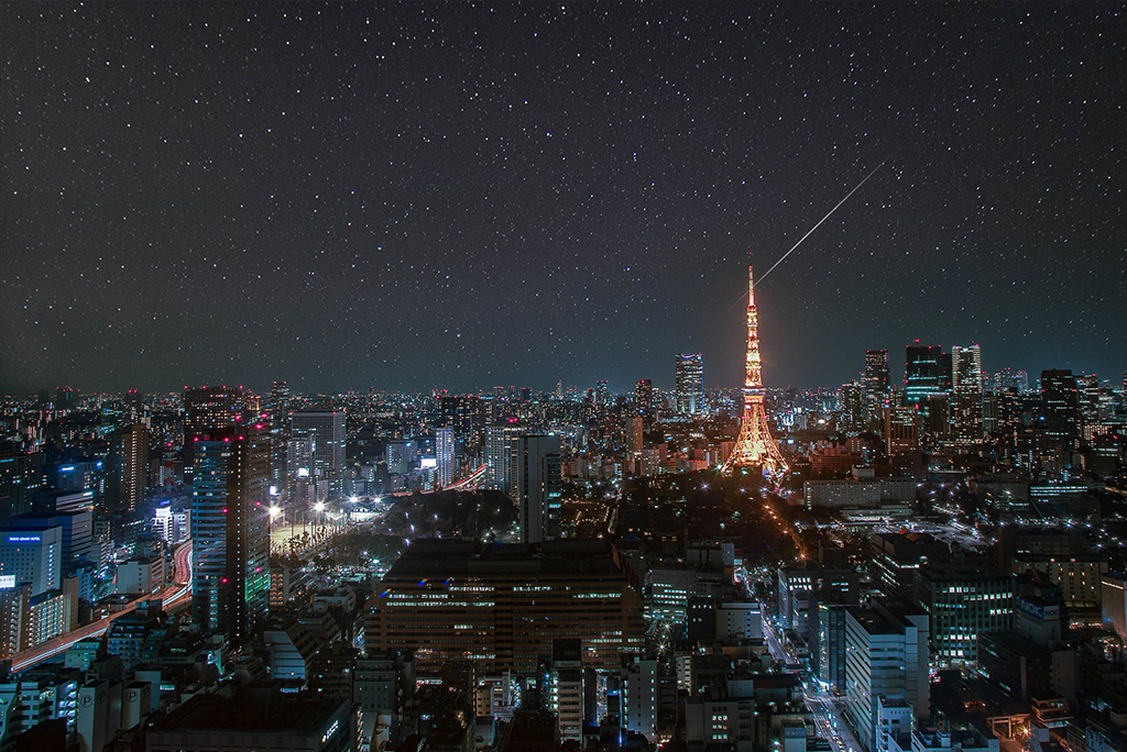 都心部の星空