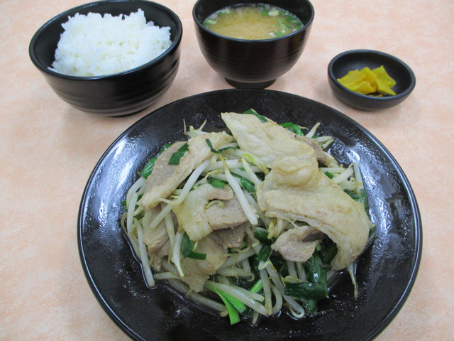 豚ニラ炒め定食/矢板北PA【下り】(栃木県/矢板市)