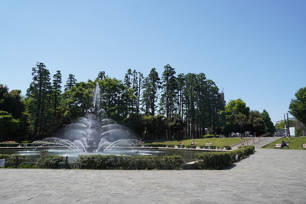 公園中央の噴水広場/世田谷公園(東京都/世田谷区)