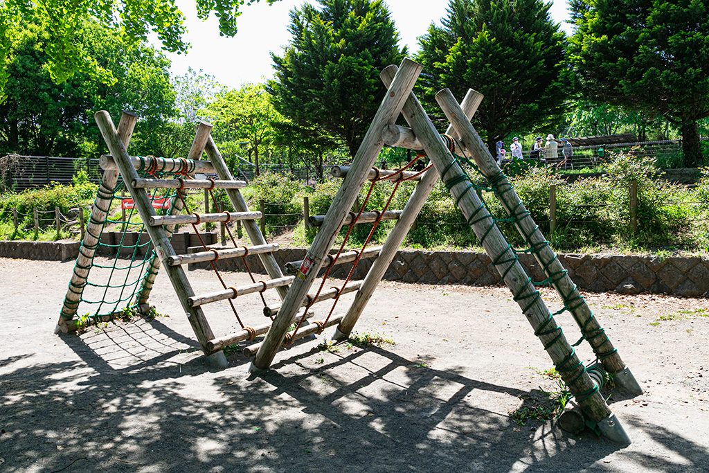 「アスレチック広場」のアスレチック遊具/戸山公園(東京都/新宿区)