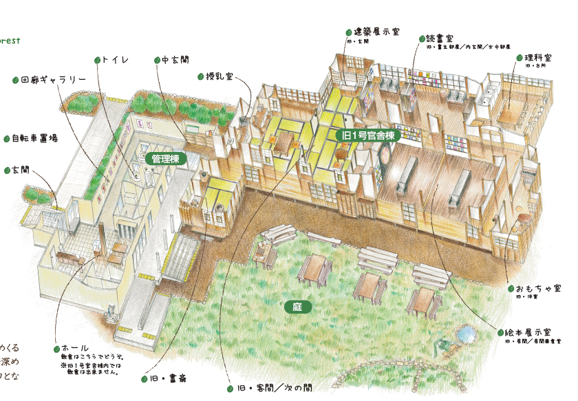 館内マップ/©三鷹市星と森と絵本の家(東京都/三鷹市)