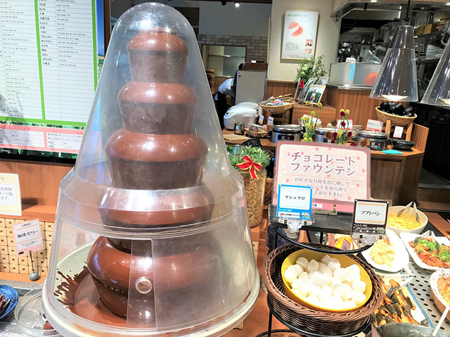 「旬菜食膳 ひな野」のチョコレートファウンテン//京都市動物園(京都府/京都市)
