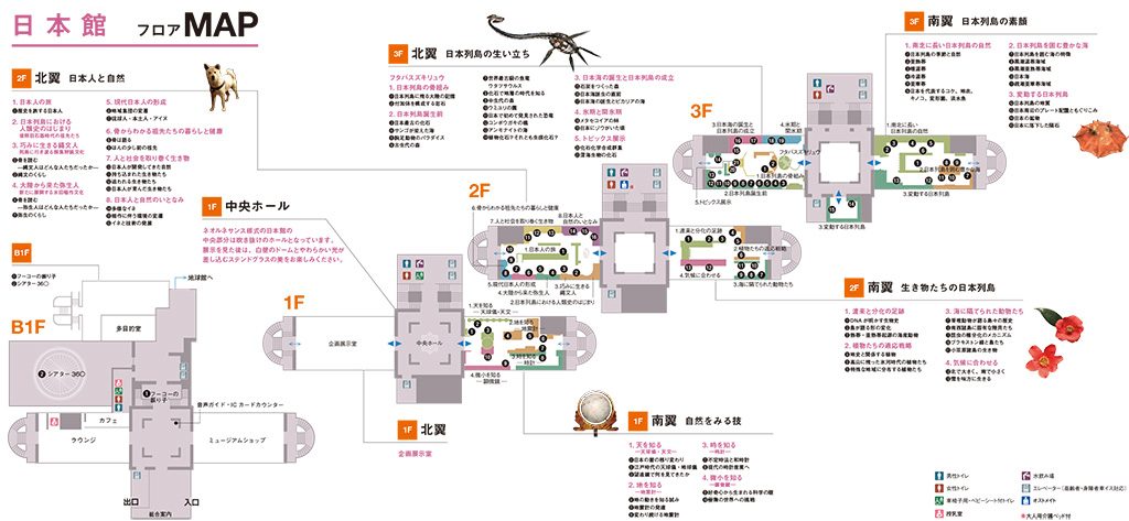 日本館フロアマップ/国立科学博物館(東京都/台東区)