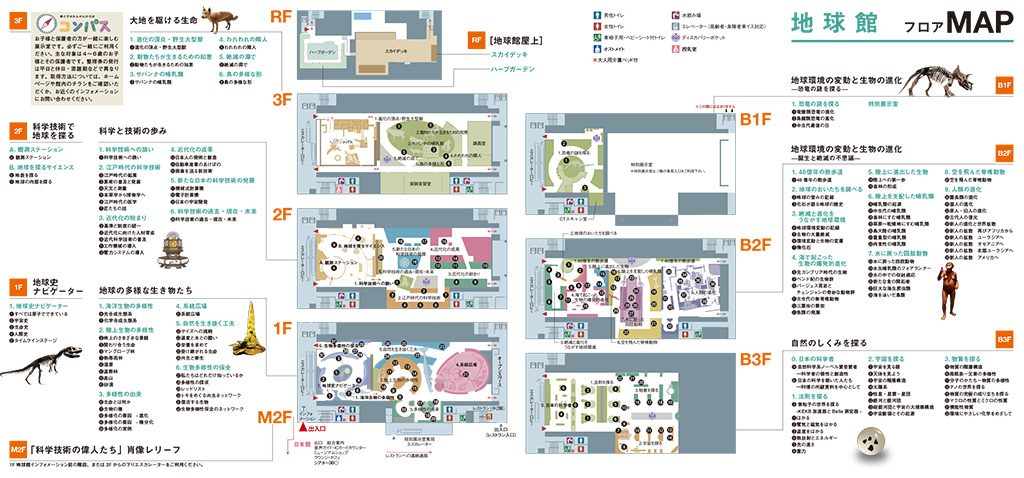 地球館フロアマップ/国立科学博物館(東京都/台東区)