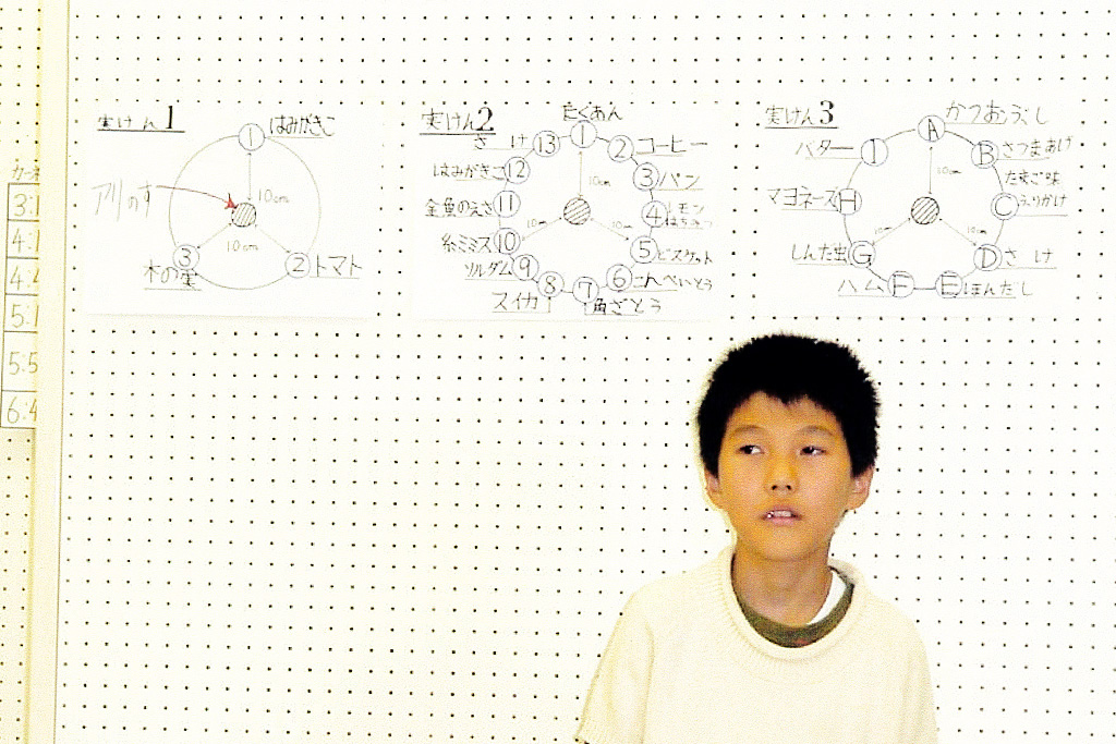 自由研究を発表する小学3年生のランプ少年