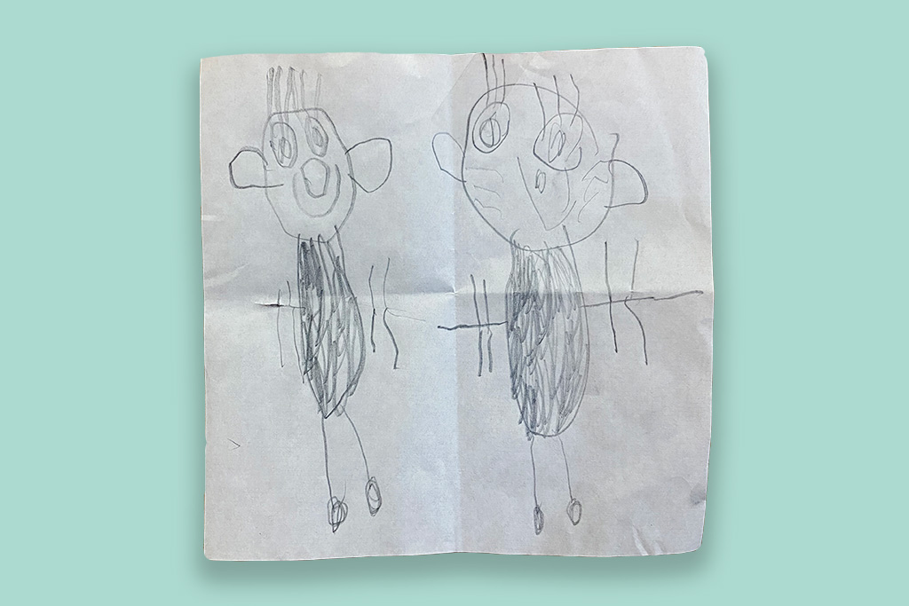 3歳児の絵「ママと自分」