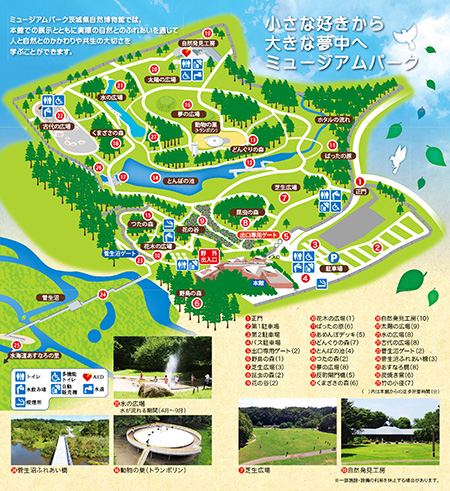 野外エリアのマップ/ミュージアムパーク茨城県自然博物館(坂東市)