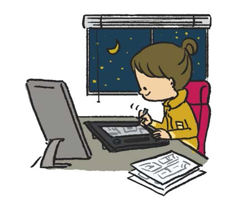 お仕事図鑑:まんが家 イラスト3
