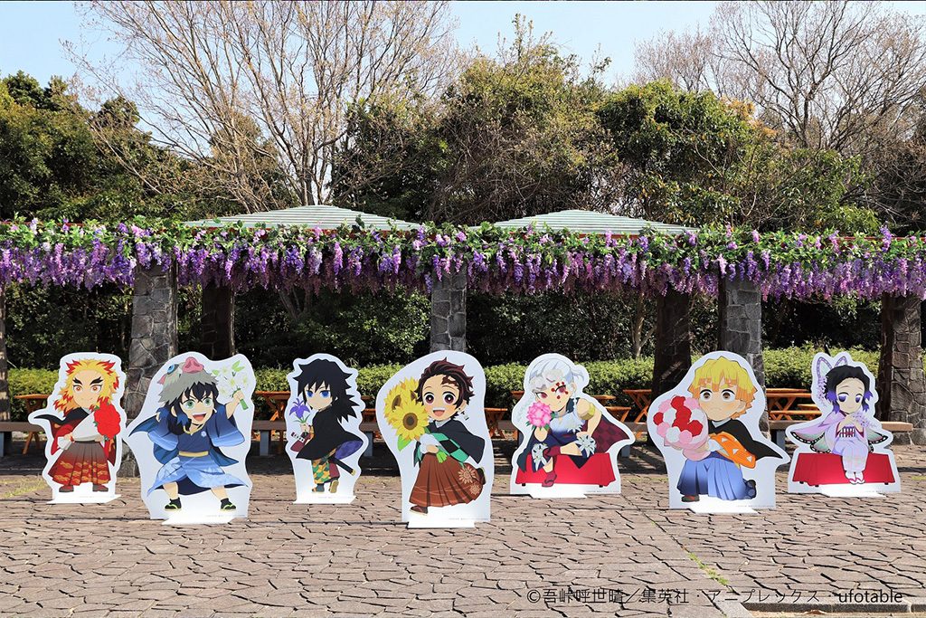 ニジゲンノモリオリジナルイラストのキャラクターパネル/ニジゲンノモリ✕『鬼滅の刃』コラボイベント(兵庫県/淡路市)