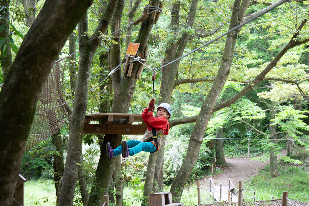 小さな子どもでも楽しめる「キッズコース」/フォレストアドベンチャー・吉野ヶ里(佐賀県吉野ヶ里町)